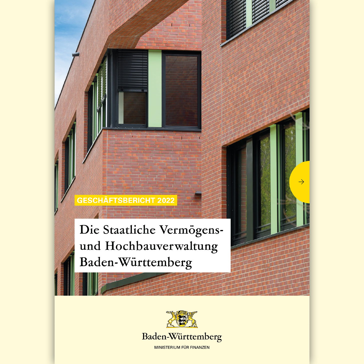 Titelbild Geschäftsbericht 2022: Elementary School für die US-Gaststreitkräfte in Stuttgart-Vaihinge