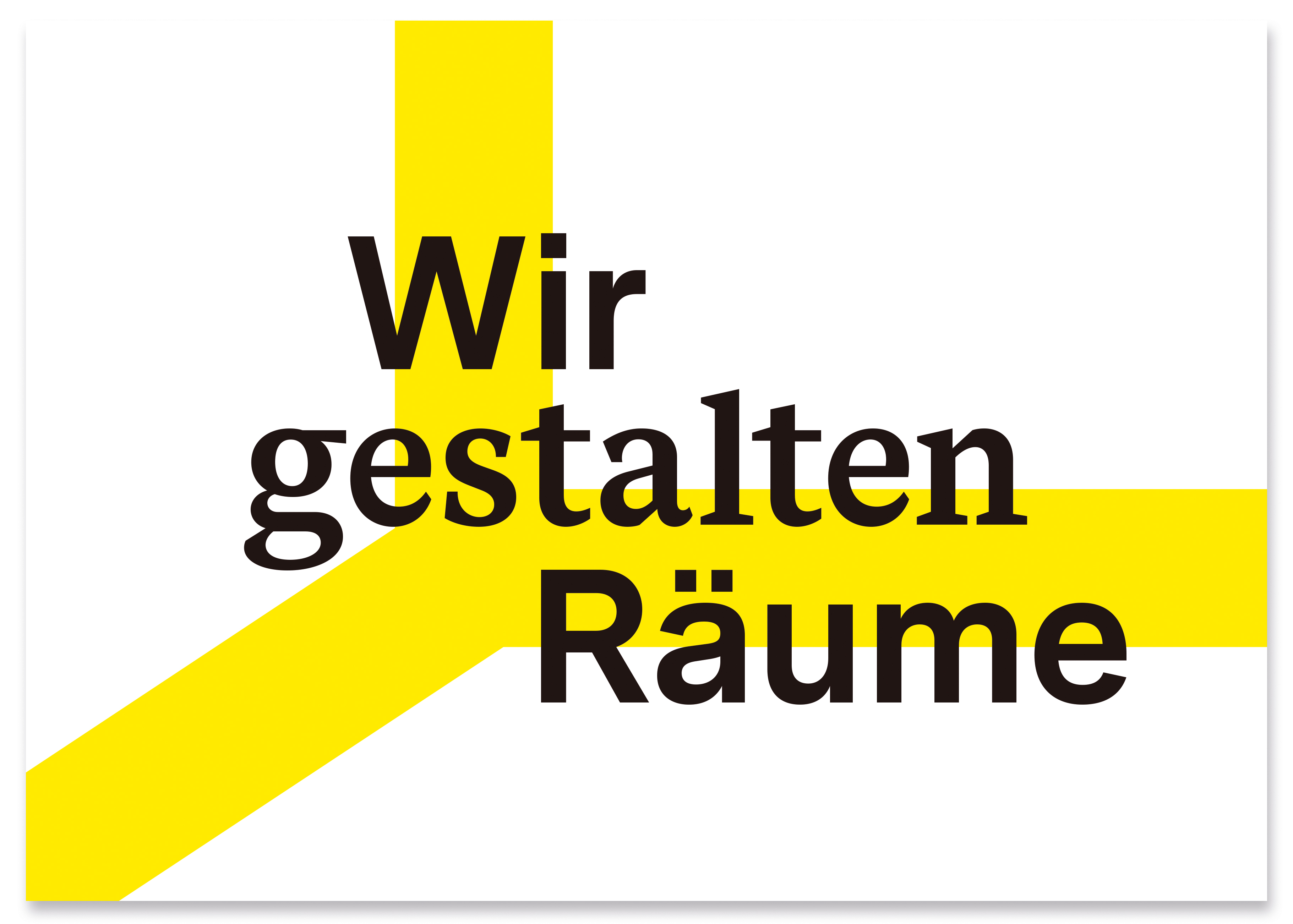 Text: Wir gestalten Räume